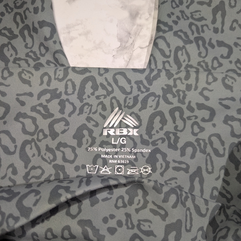 RBX Light Green Camo Leopard Leggings With Side Pockets Size Large NWOT - Picture 6 of 9